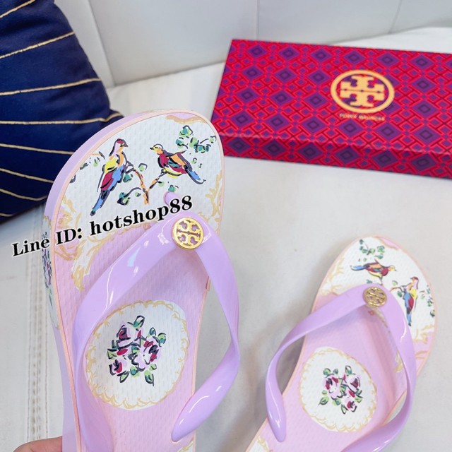 TORY BURCH2021年夏季新款女款坡跟人字拖TB官方春夏季主打款女士人字拖 dx2366